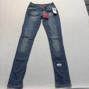 Red Rivet Premium Rinse Denim Straight Jeans Girls Sz 3 Blue Brand New